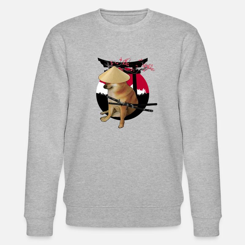CHEEMS SAMURAI - Stanley/Stella CHANGER Unisex Organic Sweatshirt - heather grey
