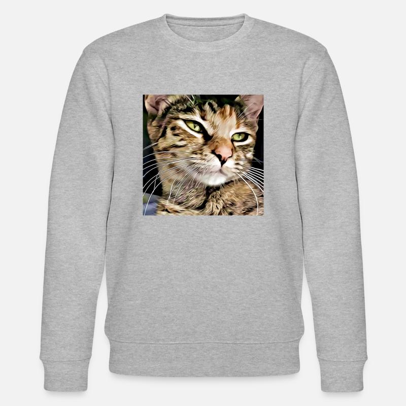 Portrait de chat tabby - Sweat bio CHANGER Stanley/Stella Unisexe - gris chiné