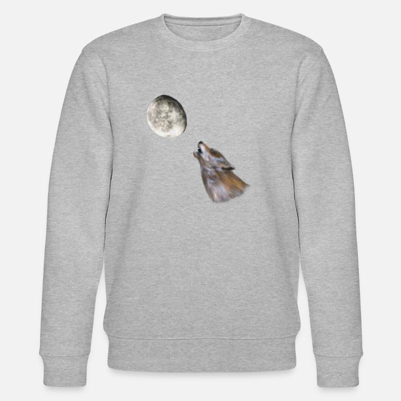 howling to the moon - Stanley/Stella Unisex Bio-Sweatshirt CHANGER  - Grau meliert