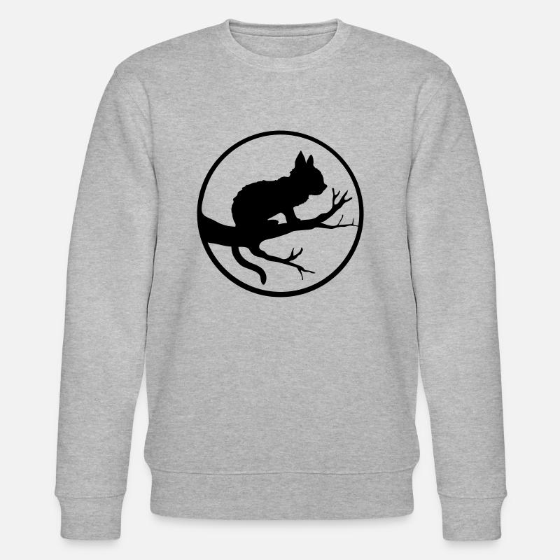 Moon Tree Black Cat - Stanley/Stella CHANGER Unisex Organic Sweatshirt - heather grey
