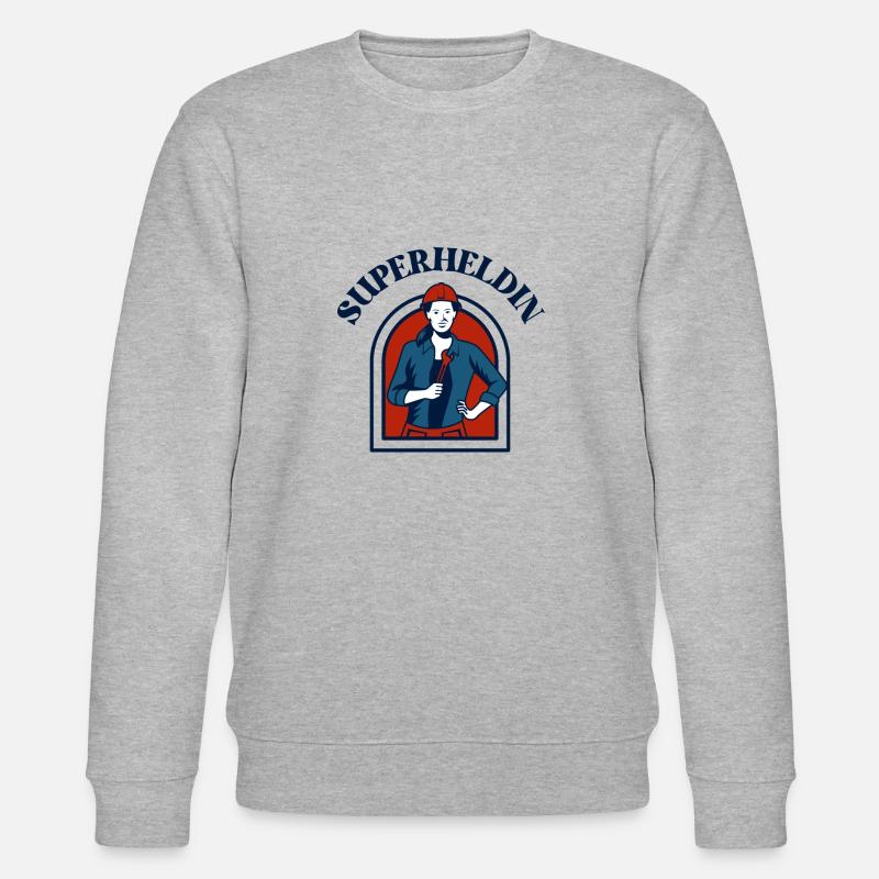 SUPERHELDIN - Stanley/Stella Unisex Bio-Sweatshirt CHANGER  - Grau meliert