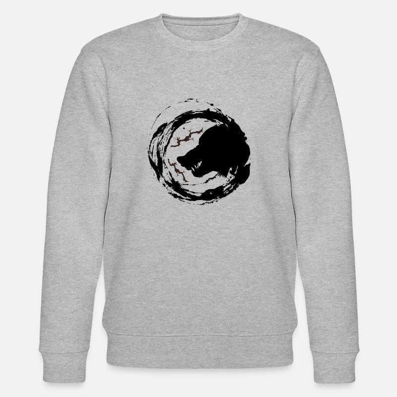 Wolfskreis!! - Stanley/Stella Unisex Bio-Sweatshirt CHANGER  - Grau meliert