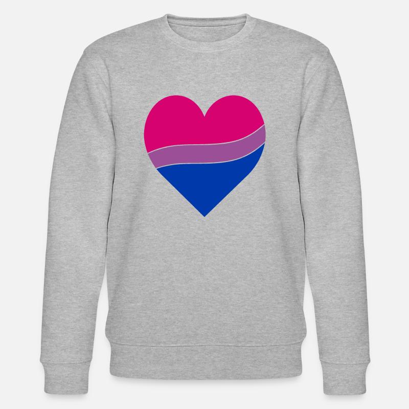 Bisexual Herz | Pride - Stanley/Stella Unisex Bio-Sweatshirt CHANGER  - Grau meliert
