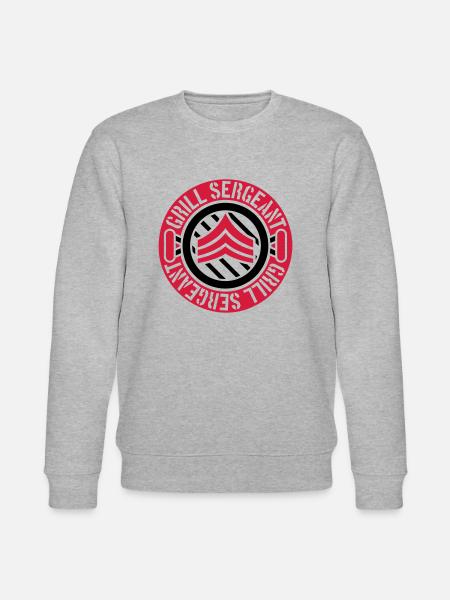 Barbecue Grill Sergeant Stamp - Stanley/Stella CHANGER Unisex Organic Sweatshirt - heather grey