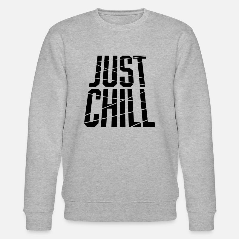 Just Chill Text Logo - Stanley/Stella Unisex Bio-Sweatshirt CHANGER  - Grau meliert