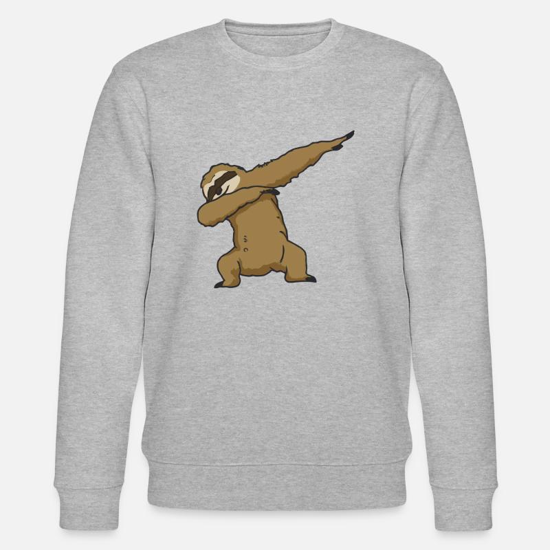 Dabbing Faultier Geschenkidee - Stanley/Stella Unisex Bio-Sweatshirt CHANGER  - Grau meliert