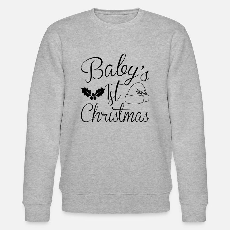 Baby´s 1st Christmas - Stanley/Stella Unisex Bio-Sweatshirt CHANGER  - Grau meliert