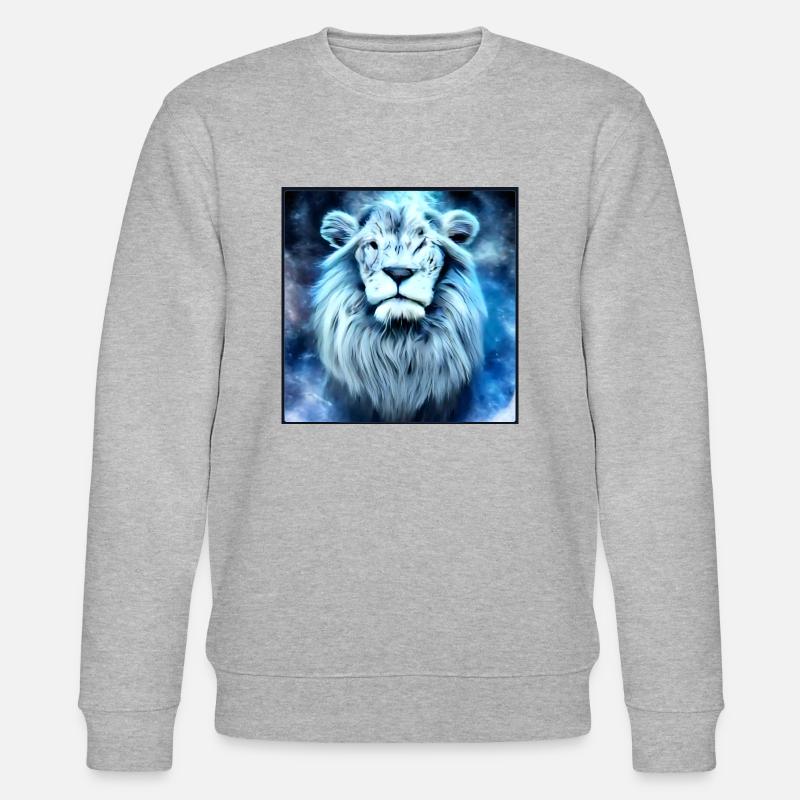 SURREALER LÖWE 1 - Stanley/Stella Unisex Bio-Sweatshirt CHANGER  - Grau meliert
