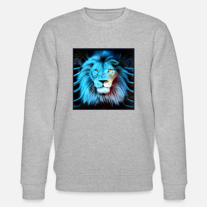 SURREALER LÖWE 5 - Stanley/Stella Unisex Bio-Sweatshirt CHANGER  - Grau meliert