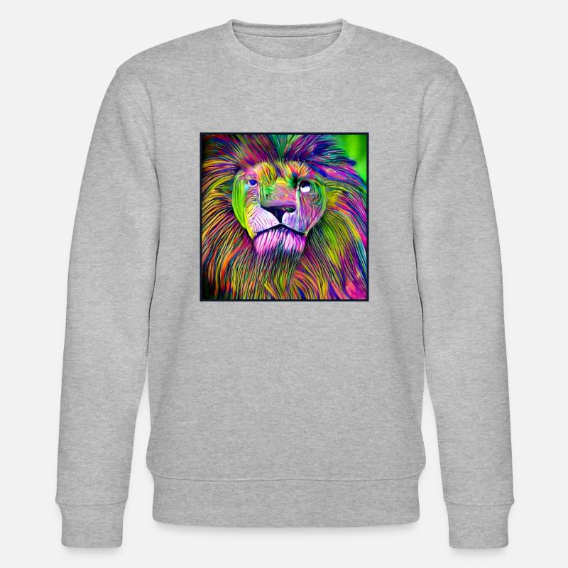 MEHRFARBIGER LÖWE - Stanley/Stella Unisex Bio-Sweatshirt CHANGER  - Grau meliert