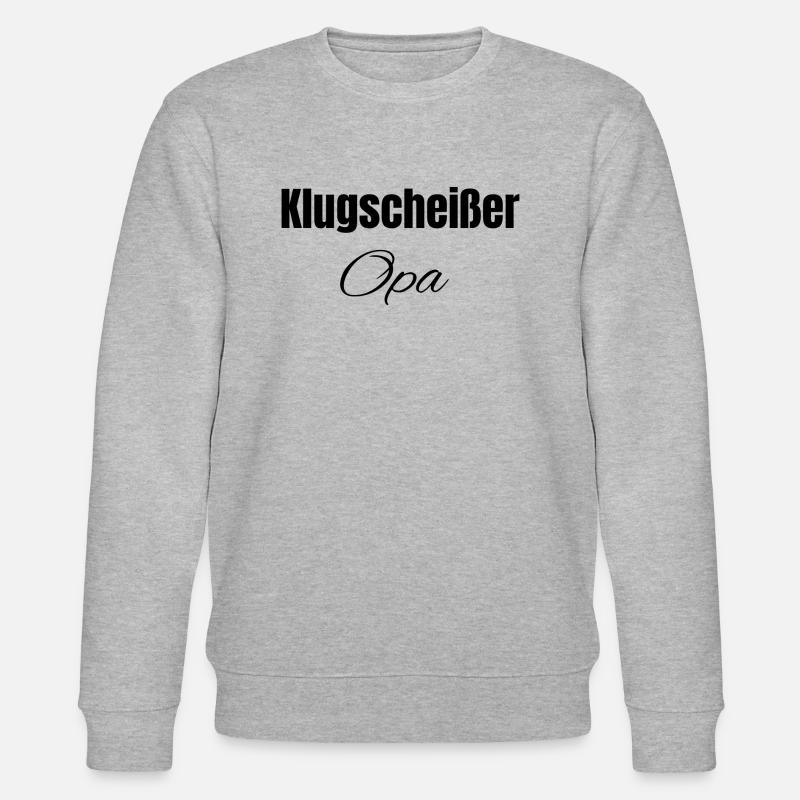 Klugscheißer Opa - Stanley/Stella Unisex Bio-Sweatshirt CHANGER  - Grau meliert