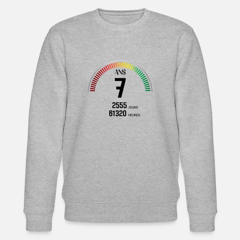 Anniversaire 7 ans Compteur - Sweat bio CHANGER Stanley/Stella Unisexe - gris chiné