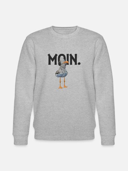 Moin Möwe Lustig Seemann Begrüssung Küste Norden - Stanley/Stella Unisex Bio-Sweatshirt CHANGER  - Grau meliert
