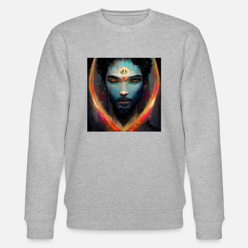 3ème ŒIL Divin mâle Saturne - Sweat bio CHANGER Stanley/Stella Unisexe - gris chiné