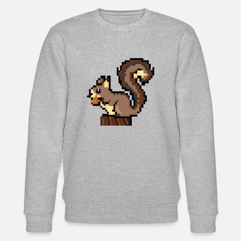 Wiewiórka Pixel Art Gift Idea - Ekologiczna bluza unisex Stanley/Stella CHANGER  - szary melanż