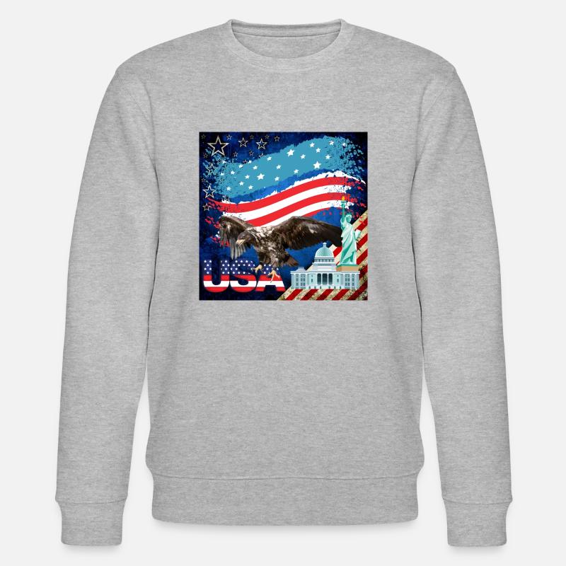 USA, American Eagle - Stanley/Stella Unisex Bio-Sweatshirt CHANGER  - Grau meliert