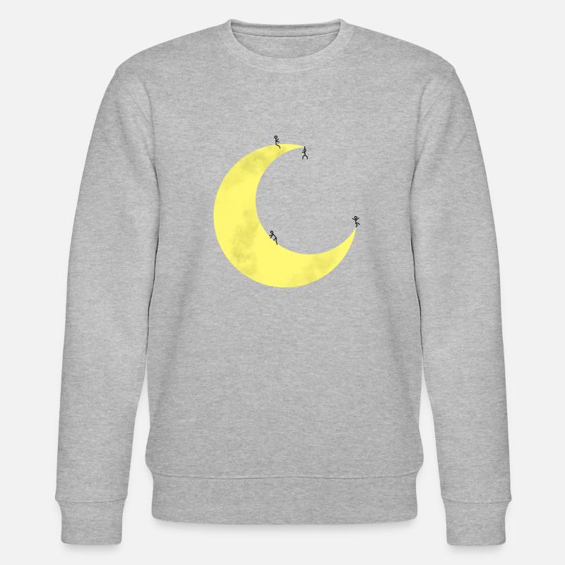 Mond mit Strichmännchen - Stanley/Stella Unisex Bio-Sweatshirt CHANGER  - Grau meliert