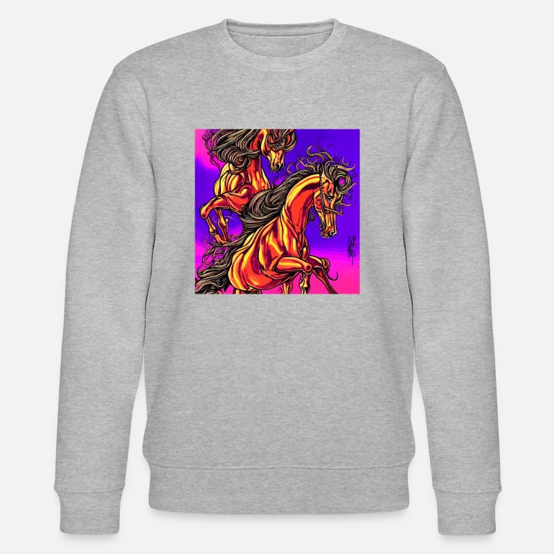 Illustration abstraite d’un cheval - Sweat bio CHANGER Stanley/Stella Unisexe - gris chiné