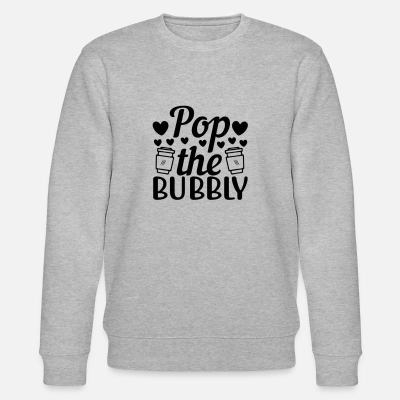 Pop the Bubbly - Stanley/Stella Unisex Bio-Sweatshirt CHANGER  - Grau meliert