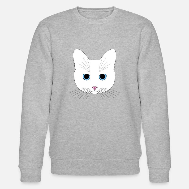 Weiße Katze - Stanley/Stella Unisex Bio-Sweatshirt CHANGER  - Grau meliert