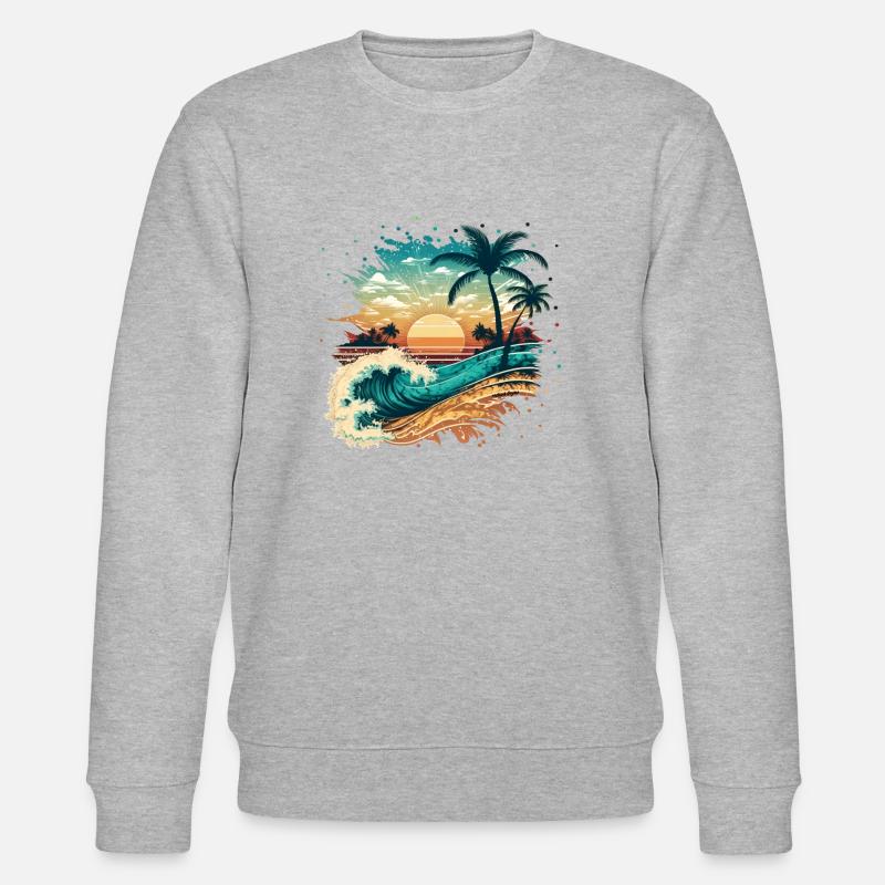 Tropischer Surfstrand - Stanley/Stella Unisex Bio-Sweatshirt CHANGER  - Grau meliert