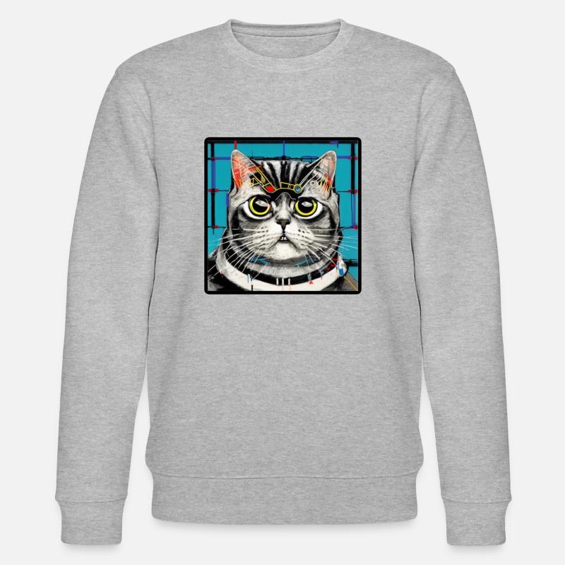 CooleKatze 4 - Stanley/Stella Unisex Bio-Sweatshirt CHANGER  - Grau meliert