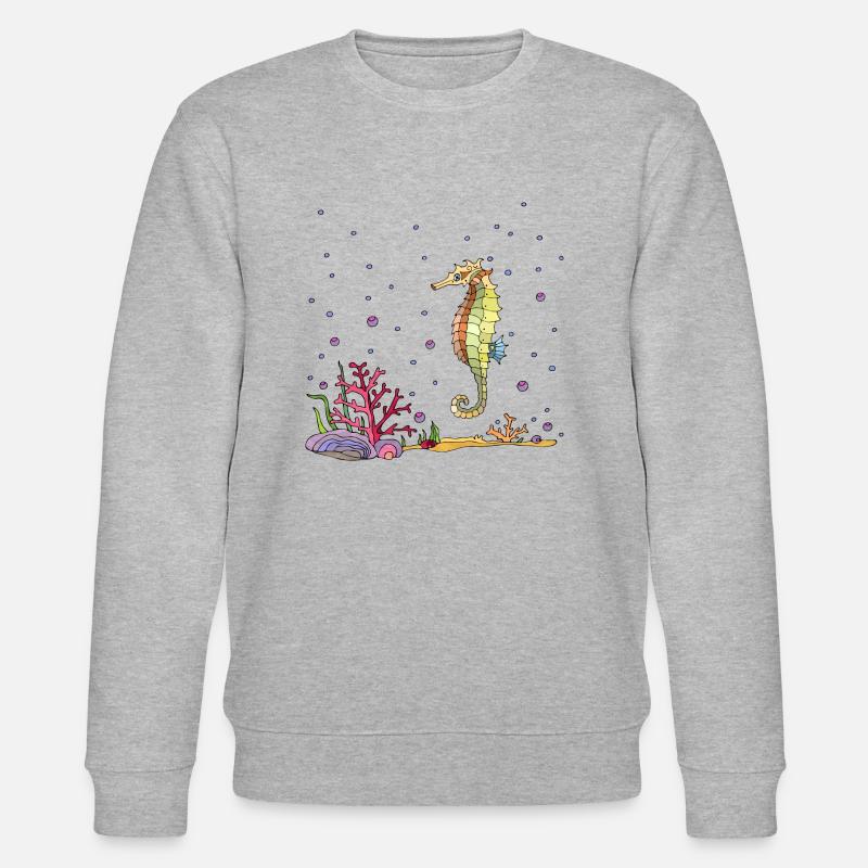 Seepferdchen - Stanley/Stella Unisex Bio-Sweatshirt CHANGER  - Grau meliert