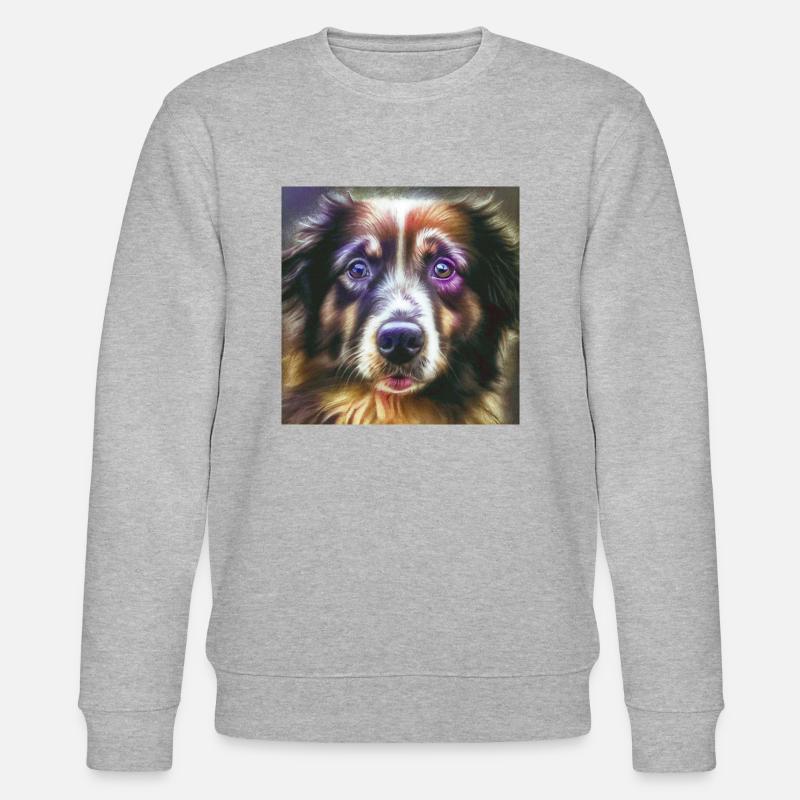 Australian Shepherd Hunderasse Hundeportrait - Stanley/Stella Unisex Bio-Sweatshirt CHANGER  - Grau meliert