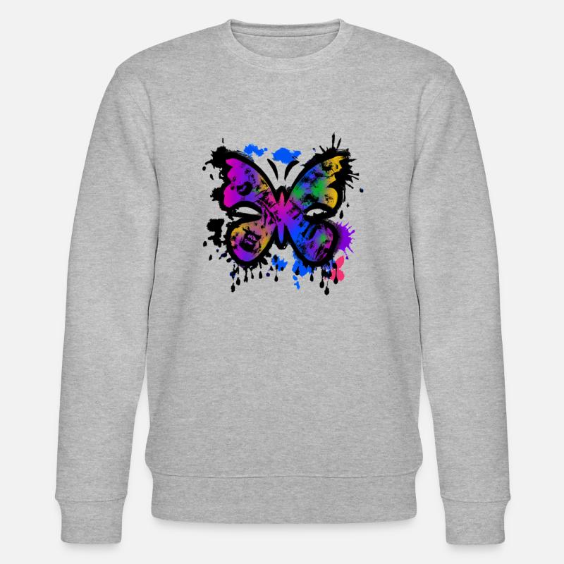 butterfly graffiti - Stanley/Stella Unisex Bio-Sweatshirt CHANGER  - Grau meliert