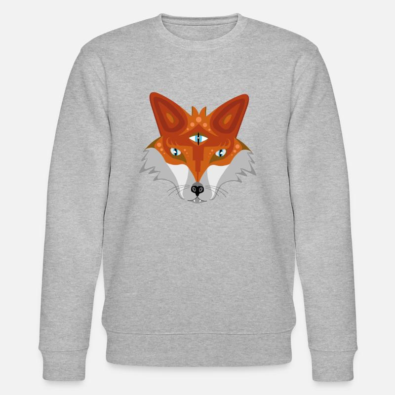 open minded fox - Stanley/Stella Unisex Bio-Sweatshirt CHANGER  - Grau meliert