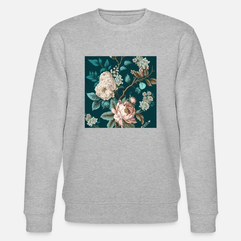 Floral Design 27 - Stanley/Stella Unisex Bio-Sweatshirt CHANGER - Grau meliert