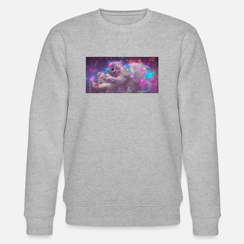Space Cat - Stanley/Stella Unisex Bio-Sweatshirt CHANGER  - Grau meliert