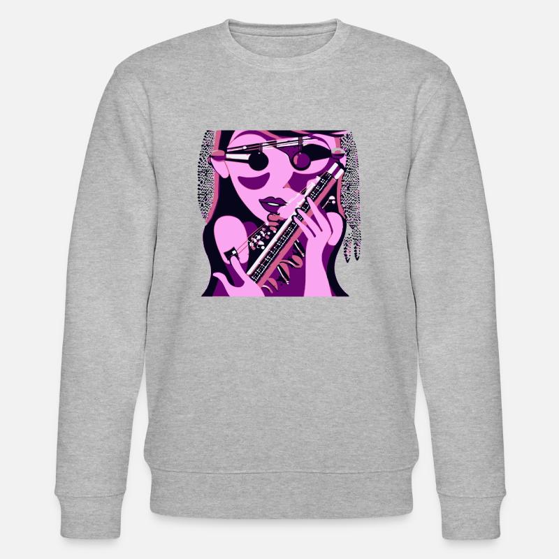 Musik-Mädchen - Stanley/Stella Unisex Bio-Sweatshirt CHANGER  - Grau meliert