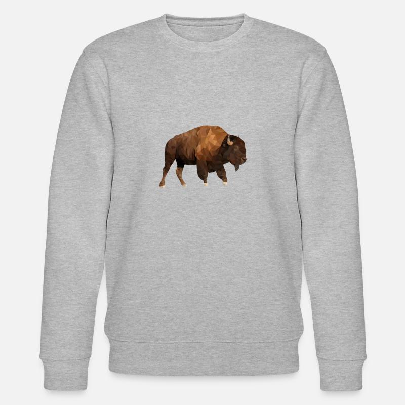 Bison - LowPoly - Sweat bio CHANGER Stanley/Stella Unisexe - gris chiné
