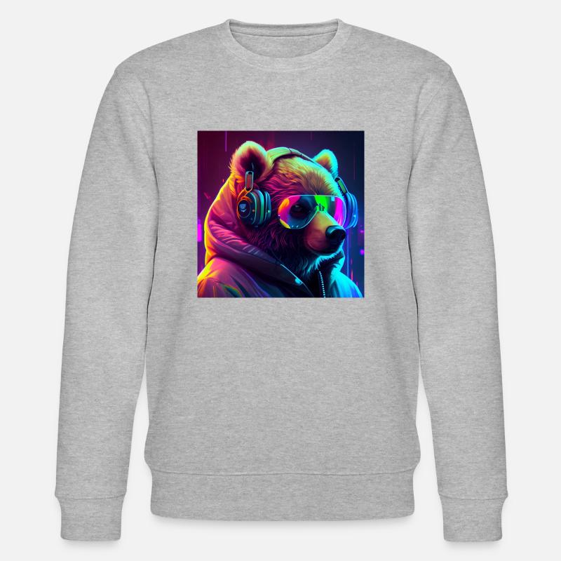cool gaming bär - Stanley/Stella Unisex Bio-Sweatshirt CHANGER  - Grau meliert