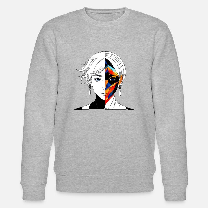 Cosmic Mirror Duality - Stanley/Stella Unisex Bio-Sweatshirt CHANGER  - Grau meliert