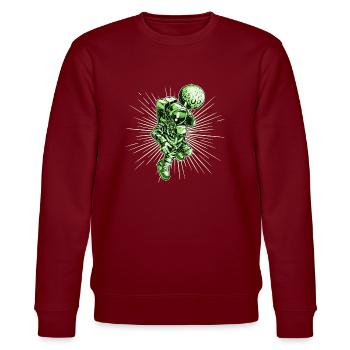 Space Astronaut Rakete - Stanley/Stella Unisex Bio-Sweatshirt CHANGER  - Burgunderrot - Vorne - Nik (191cm) & Marisol (170cm)