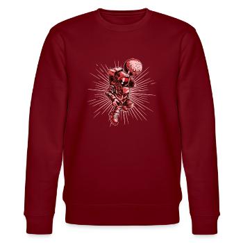Basketball Astronaut Rot - Stanley/Stella Unisex Bio-Sweatshirt CHANGER  - Burgunderrot - Vorne - Nik (191cm) & Marisol (170cm)
