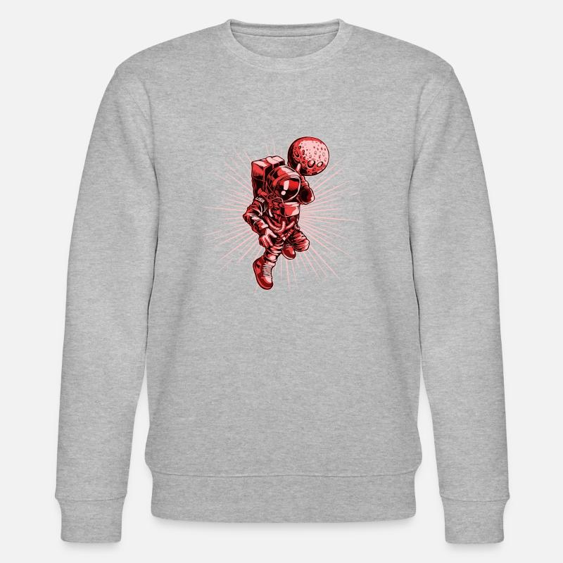 Basketball Astronaut Rot - Stanley/Stella Unisex Bio-Sweatshirt CHANGER  - Grau meliert