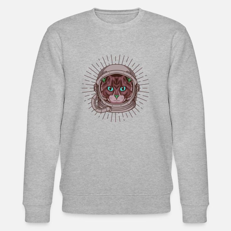 Chat astronaute - Sweat bio CHANGER Stanley/Stella Unisexe - gris chiné