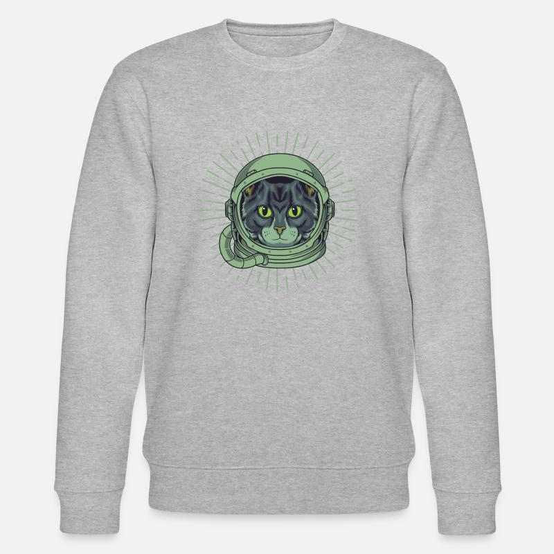 CAT in SPACE - Stanley/Stella Unisex Bio-Sweatshirt CHANGER  - Grau meliert