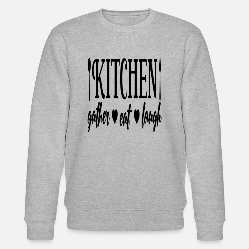 Kitchen gather eat laugh - Stanley/Stella Unisex Bio-Sweatshirt CHANGER  - Grau meliert
