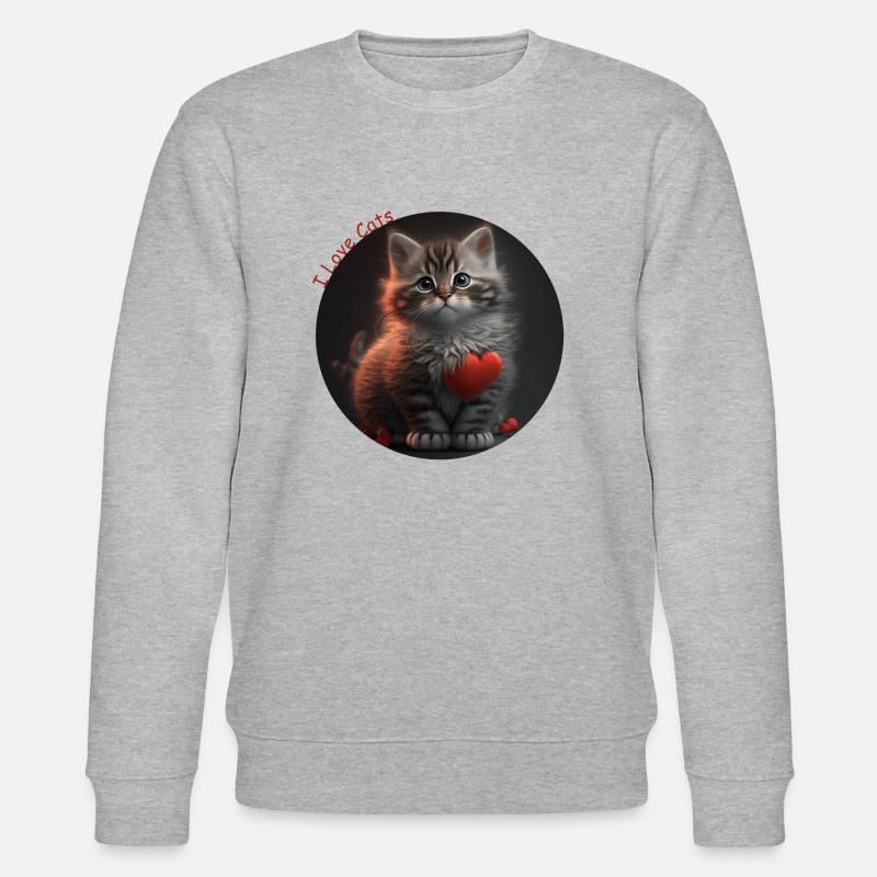 i love cats - Stanley/Stella Unisex Bio-Sweatshirt CHANGER  - Grau meliert
