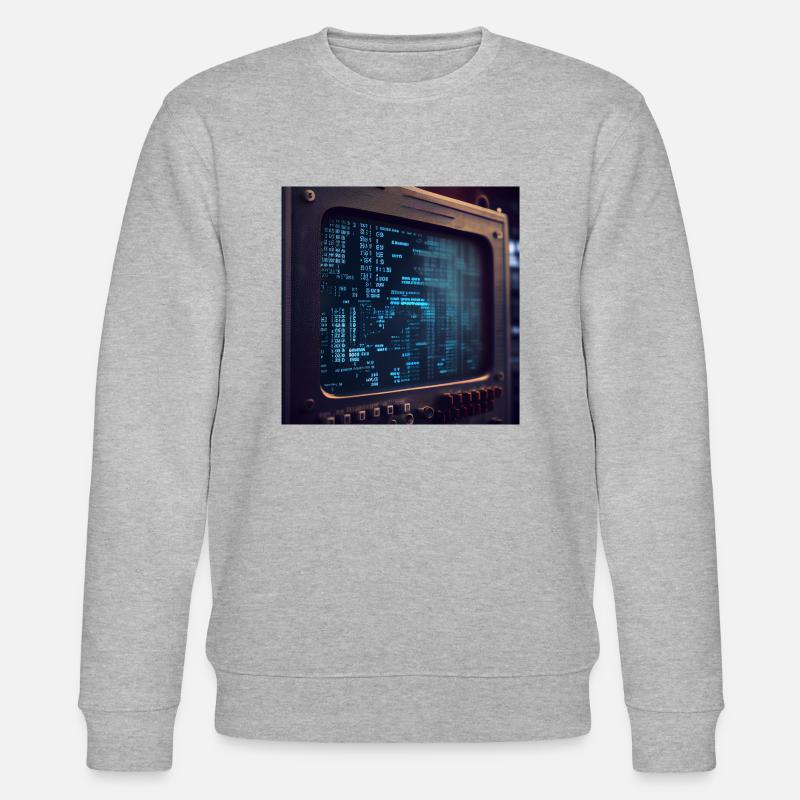 Code on a PC Screen - Stanley/Stella CHANGER Unisex Organic Sweatshirt - heather grey