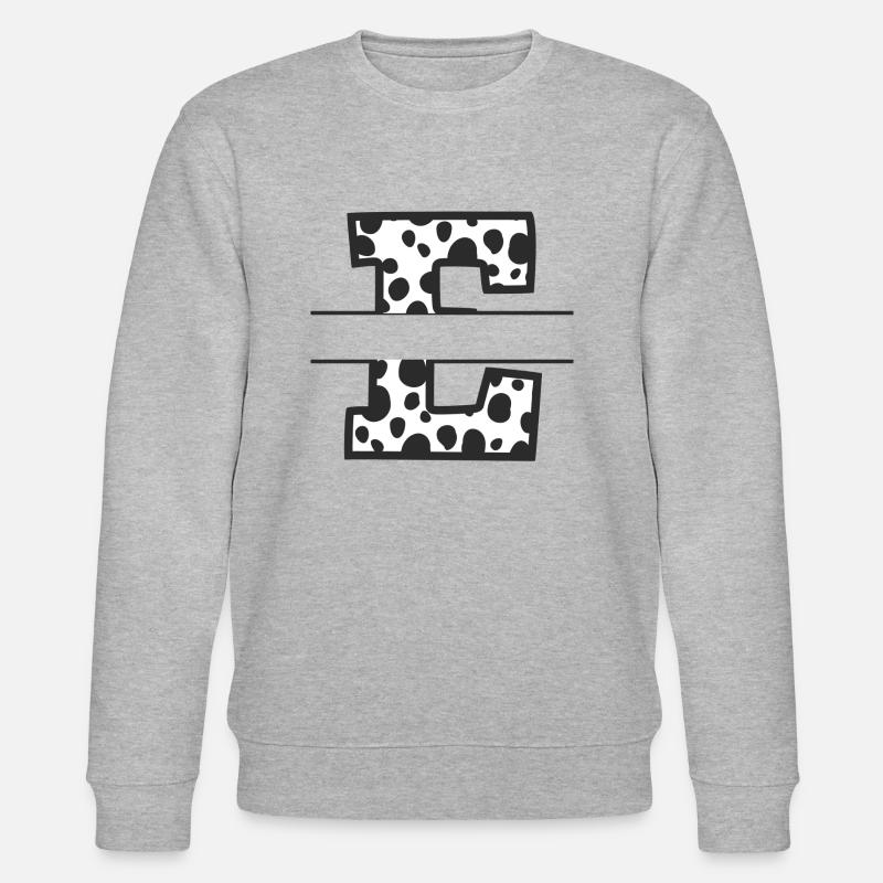 Letter e custom cow pattern - Stanley/Stella CHANGER Unisex Organic Sweatshirt - heather grey