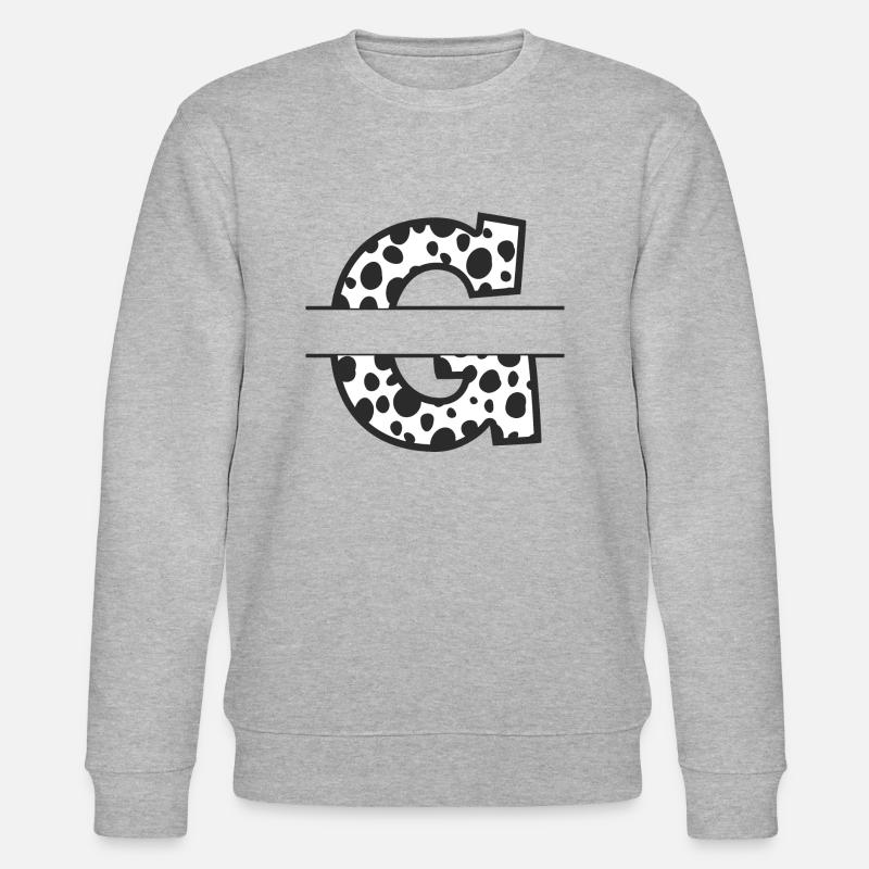 Buchstabe G benutzerdefiniertes Kuhmuster - Stanley/Stella Unisex Bio-Sweatshirt CHANGER  - Grau meliert