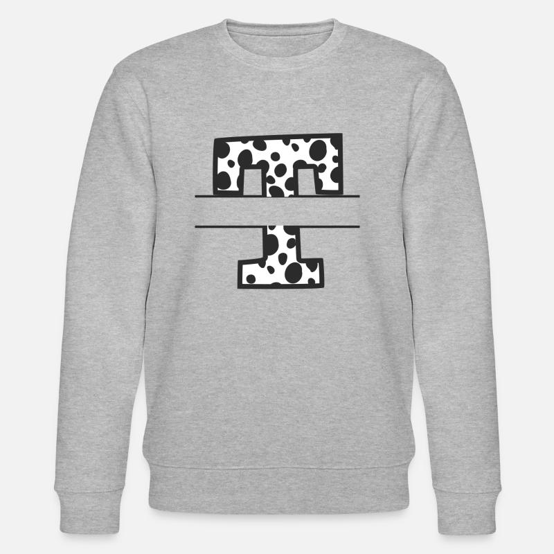 Buchstabe T benutzerdefiniertes Kuhmuster - Stanley/Stella Unisex Bio-Sweatshirt CHANGER  - Grau meliert