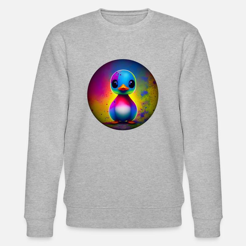 Enten Küken knall Bunt - Stanley/Stella Unisex Bio-Sweatshirt CHANGER - Grau meliert