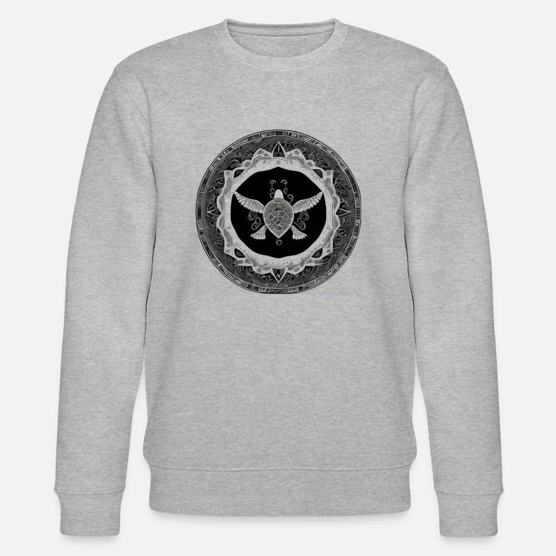 Schildkröten Mandala - Stanley/Stella Unisex Bio-Sweatshirt CHANGER  - Grau meliert