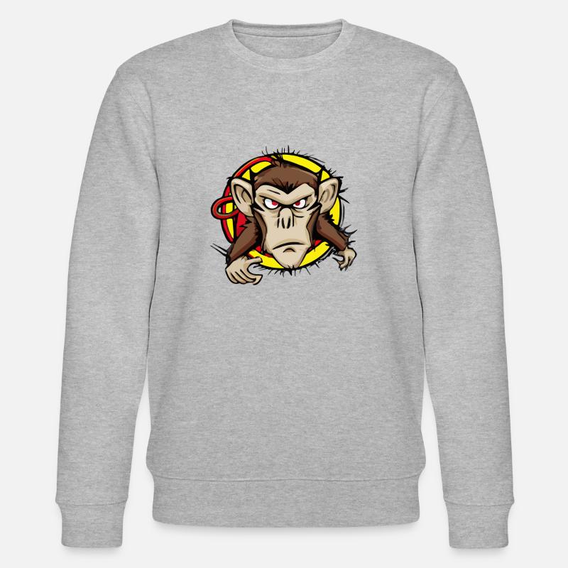 Craky der Affe - Stanley/Stella Unisex Bio-Sweatshirt CHANGER  - Grau meliert